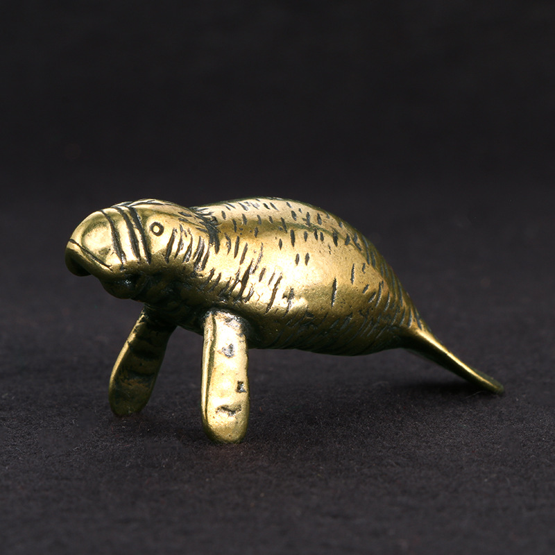 Office Furniture Equipment - Brass Florida Manatee Decorative Figurines Vintage