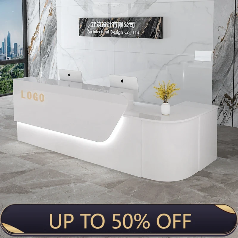 Office Furniture Usa - Storage Luxury Reception Desk Senior Custom