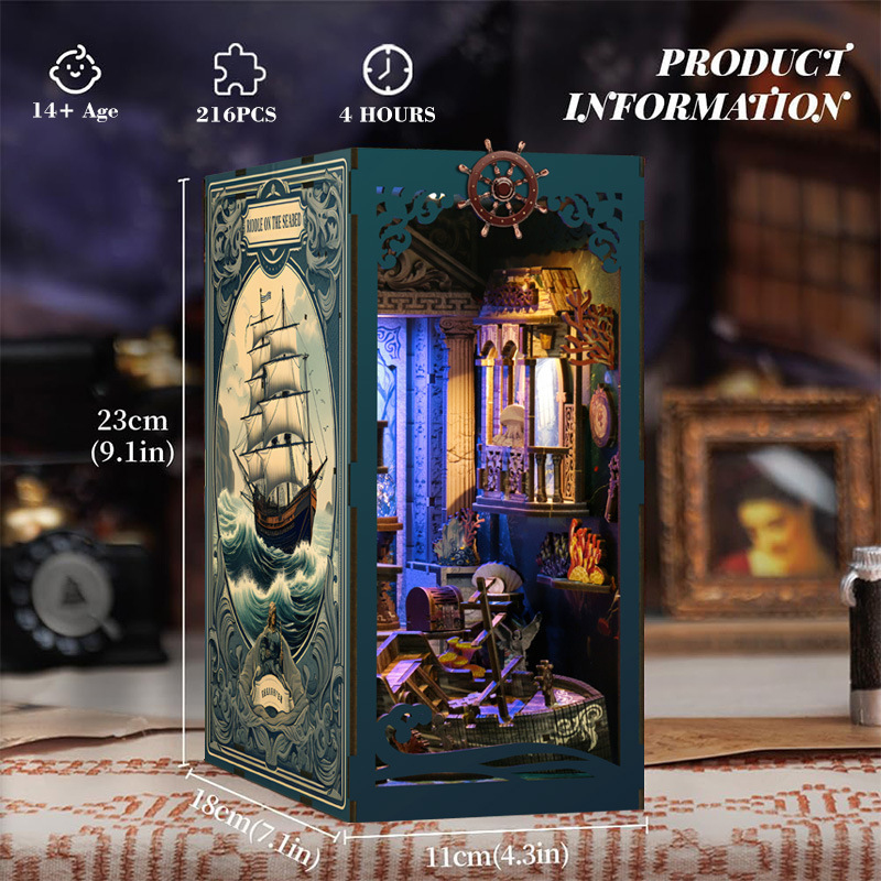 Office Furniture Equipment - 3D Wooden DIY Bookend Puzzle Handmade