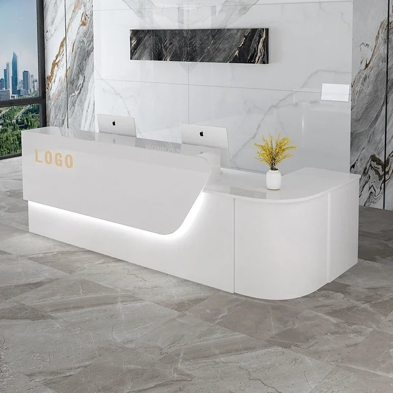 Office Furniture Usa - Storage Luxury Reception Desk Senior Custom
