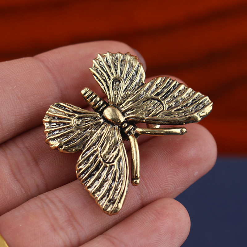 Office Furniture Equipment - Brass Butterfly Statue, Insect Animal Model