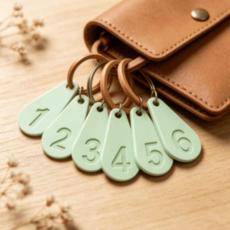 Office Storage Cabinet - Number Plastic Key Labels with Hanging