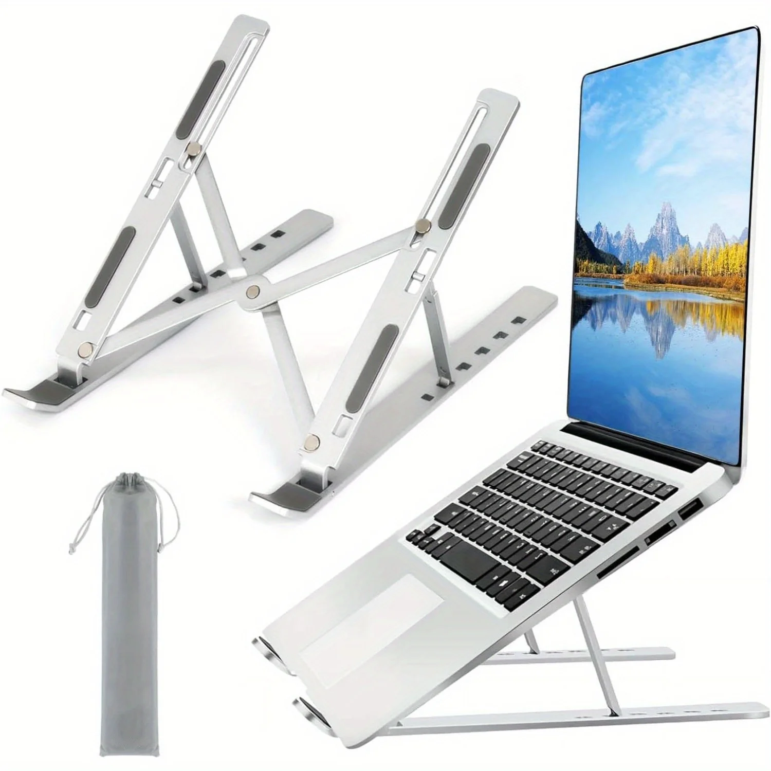 Adjustable Laptop Table - Adjustable Aluminum Laptop Stand - 6-Level