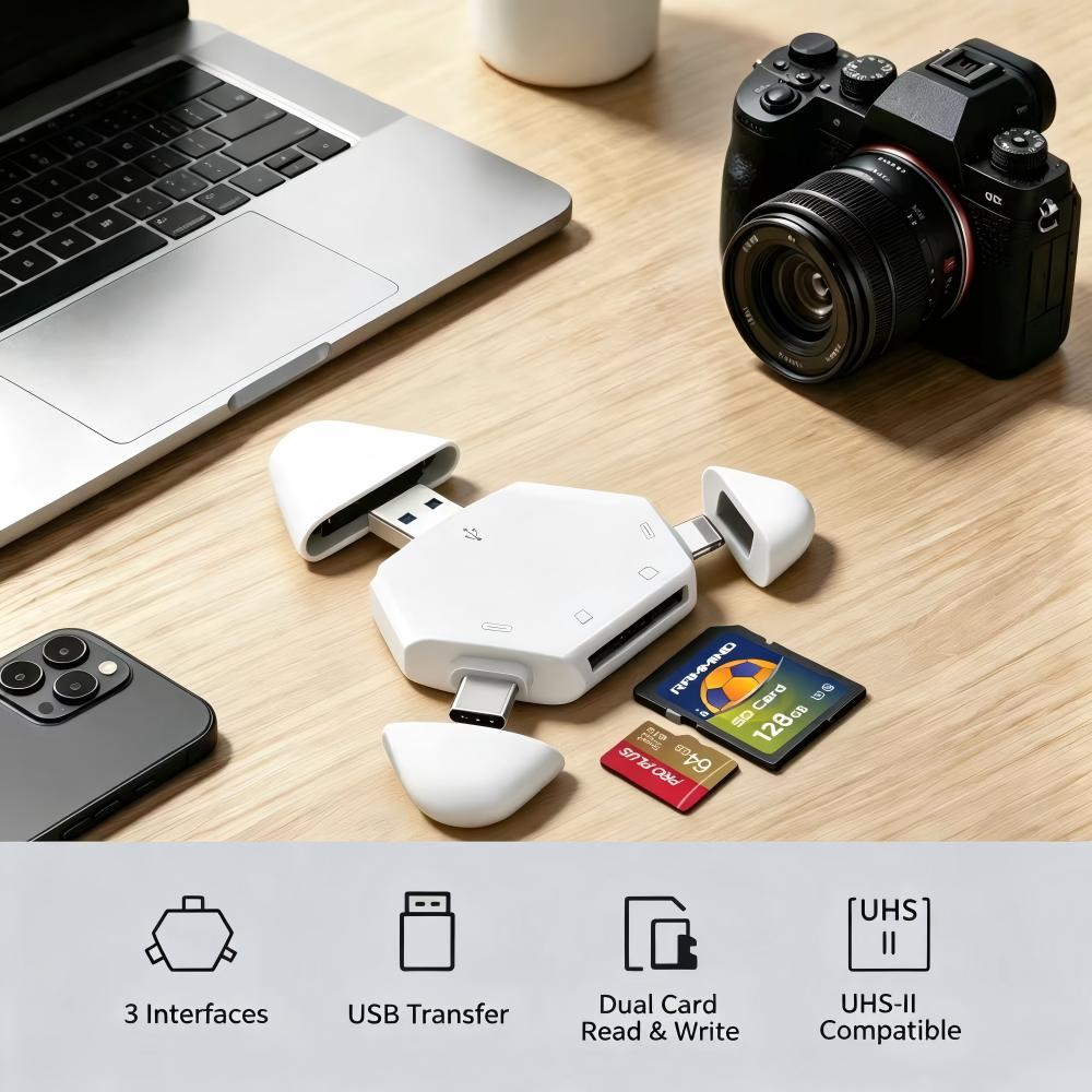 Adjustable Laptop Table - 3 In 1 Memory Card Reader