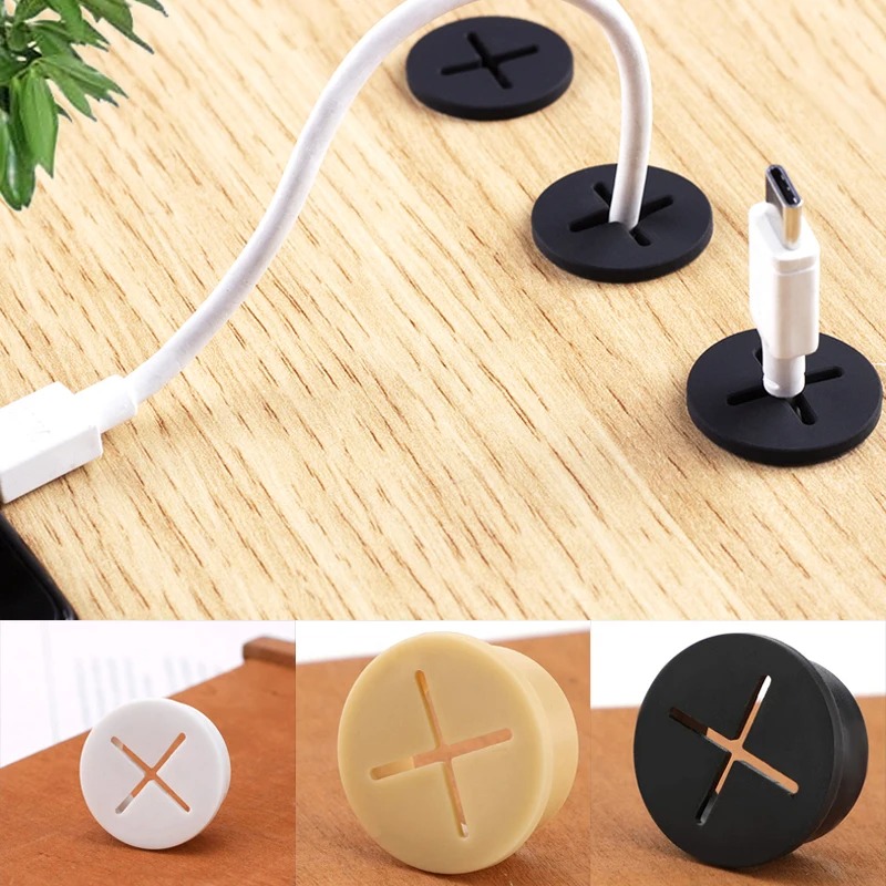 Office Furniture Equipment - 5PCS Flexible Rubber Round Cable Hole