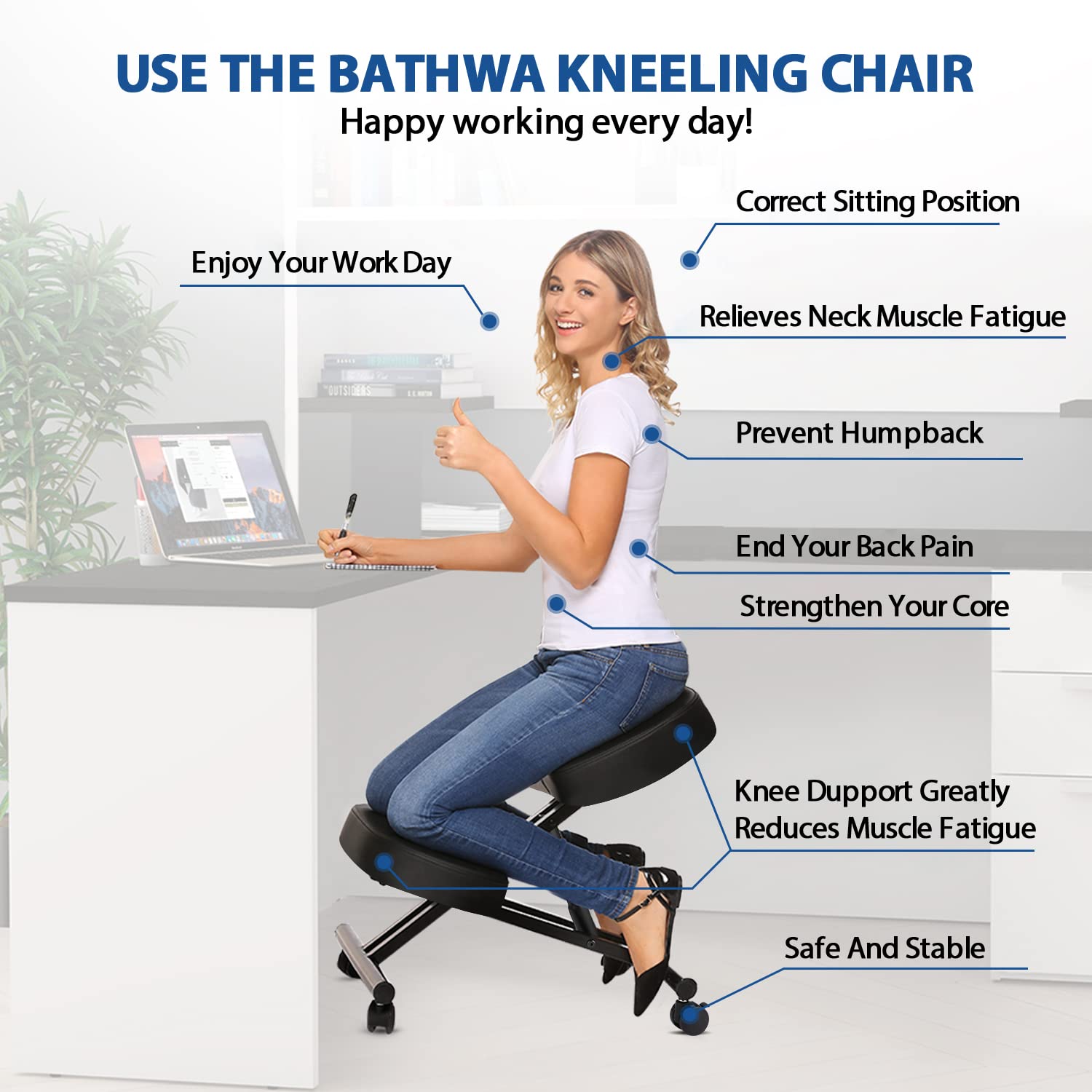 Kneeling Chair Ergonomic for O - Office Furniture Commercial ulasan dan harga
