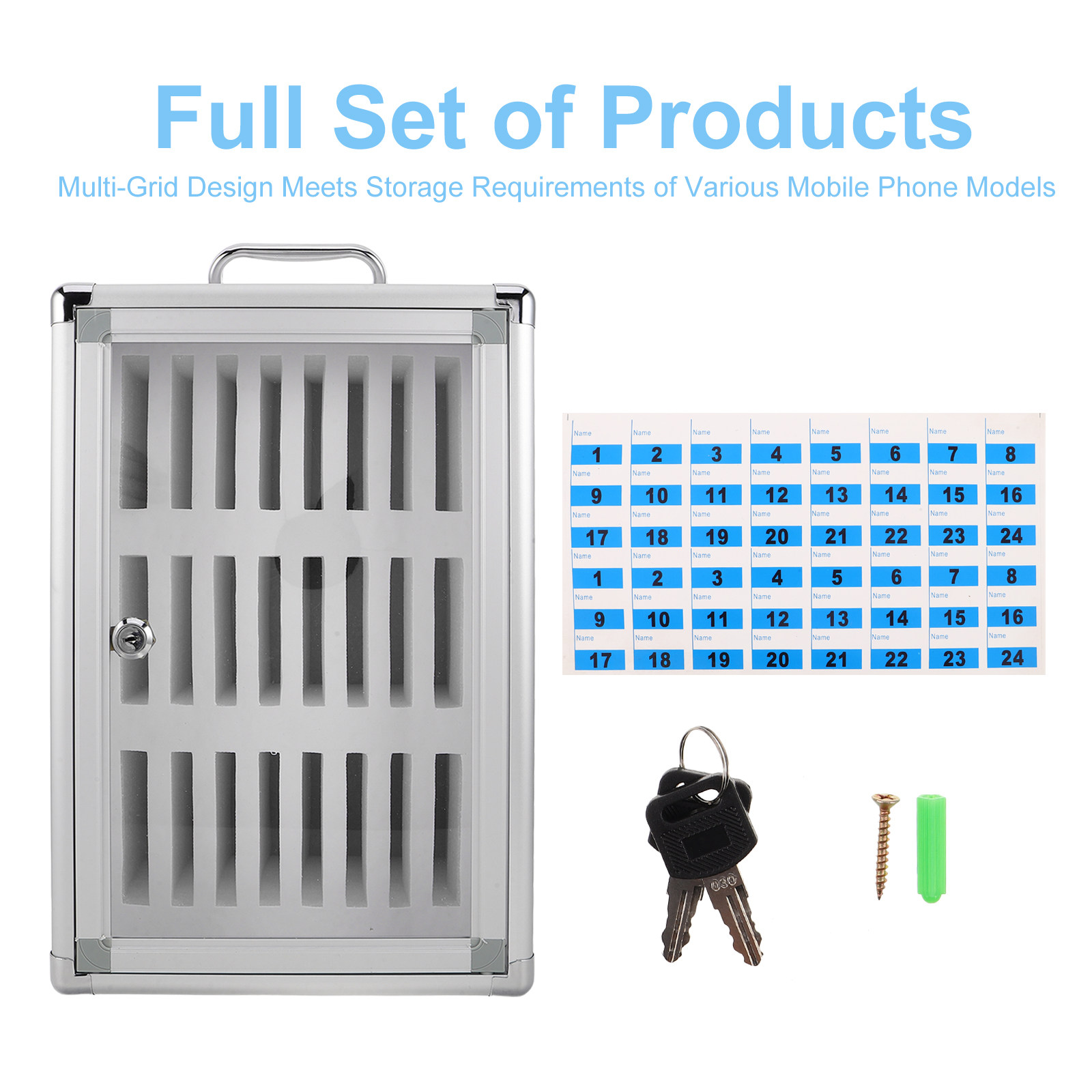24-Slots Cell Phone Locker Alu - Office Storage Cabinet ulasan dan harga