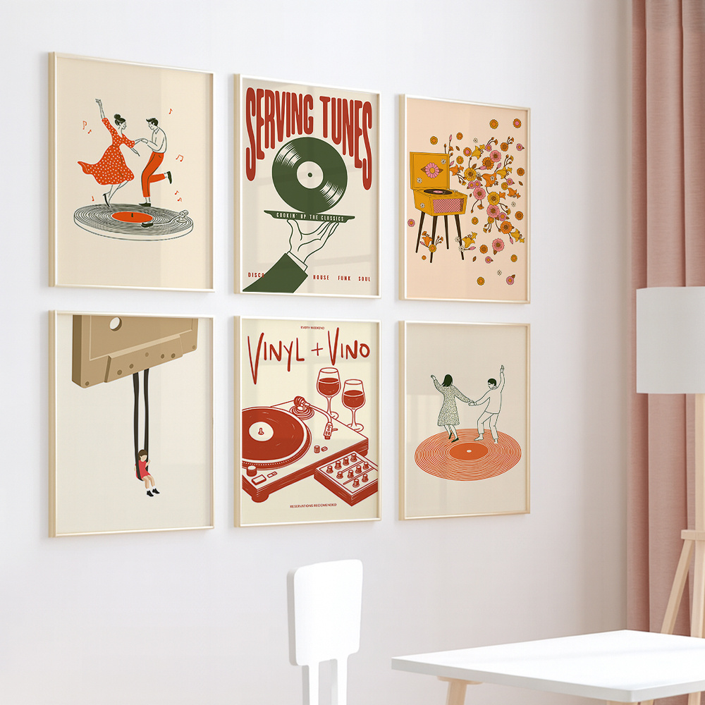 1pc Vintage Music Canvas Poste - Office Furniture Equipment ulasan dan harga