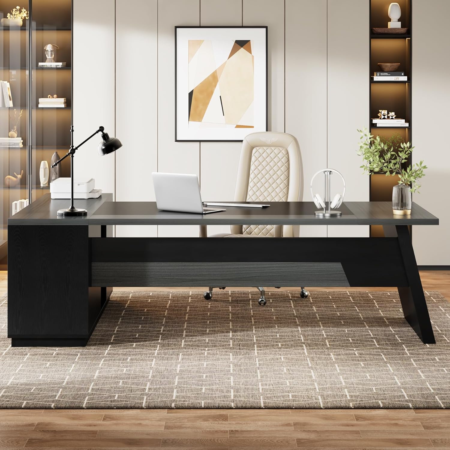 L-Shaped Executive Desk 78in M - Office Furniture Filing Cabinets ulasan dan harga