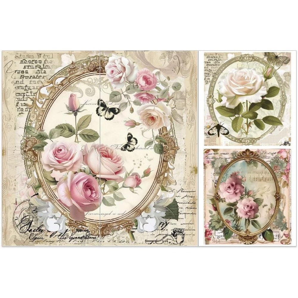 3pcs/Set Rose Rub on Transfers - Office Furniture Equipment ulasan dan harga