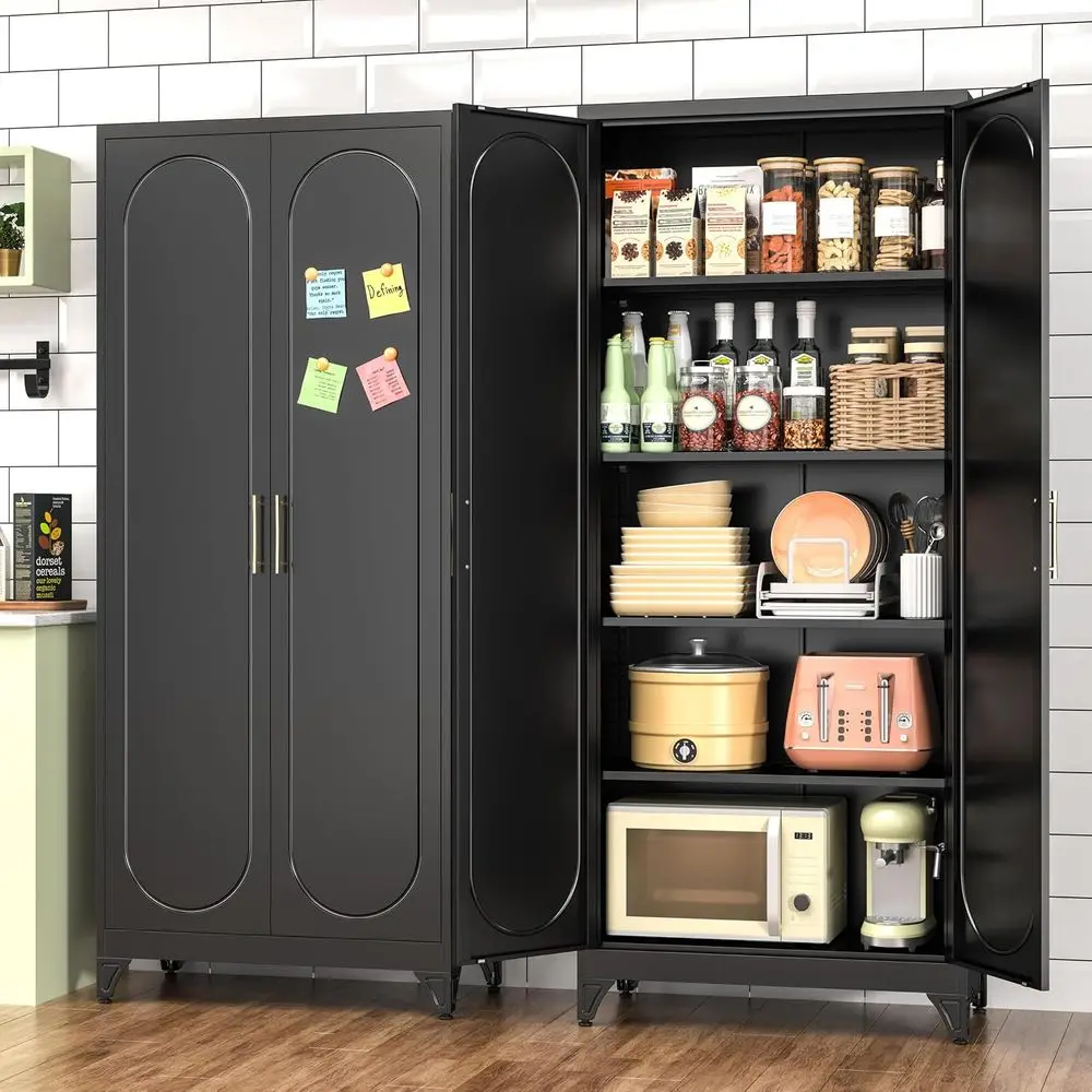 75 Tall Metal Kitchen Pantry C - Office Storage Cabinet ulasan dan harga