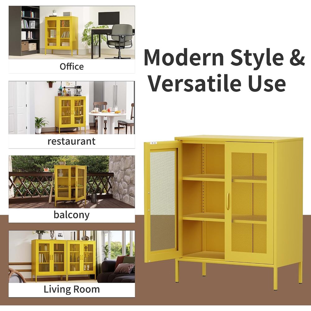 Mesh Metal Storage Cabinet wit - Office Storage Cabinet ulasan dan harga