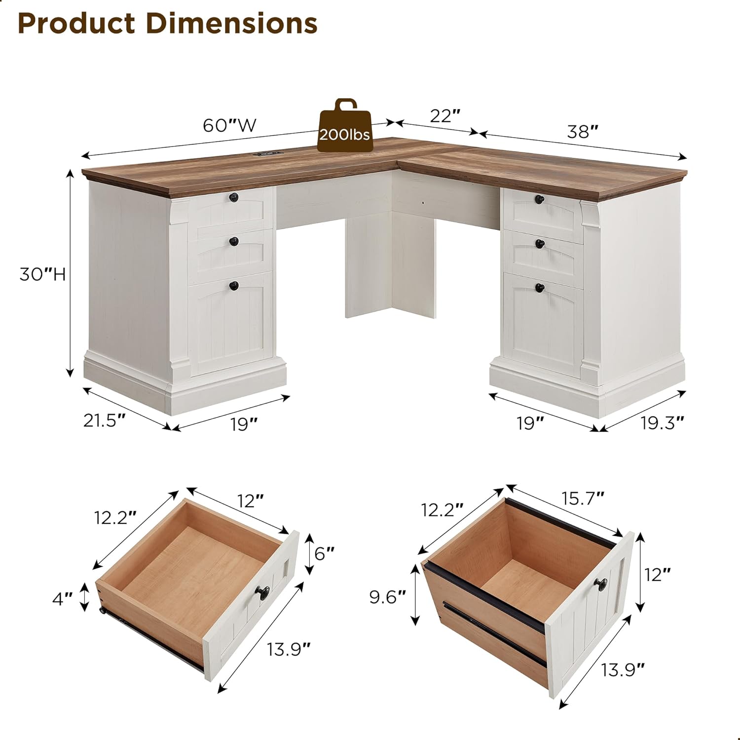 L Shaped Executive Desk with D - Office Furniture Filing Cabinets ulasan dan harga